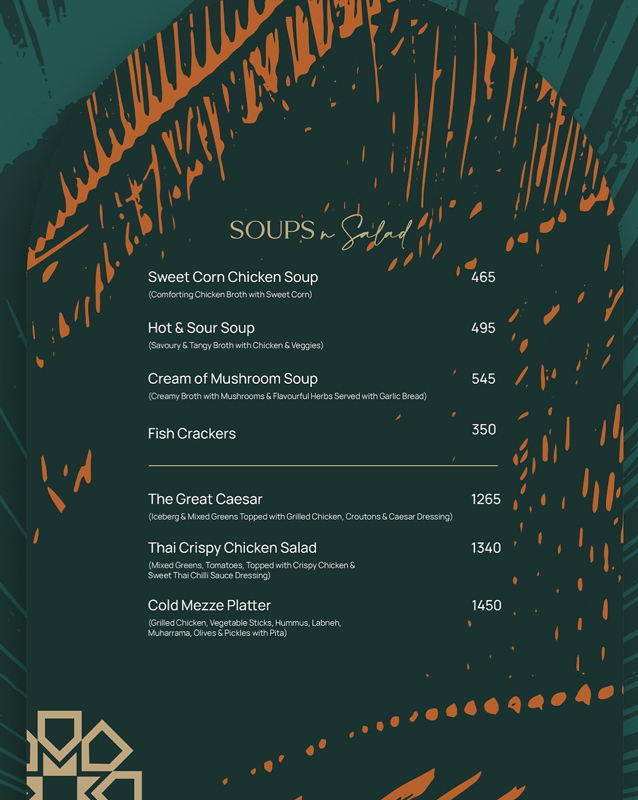 Mizaaj Restaurant menu