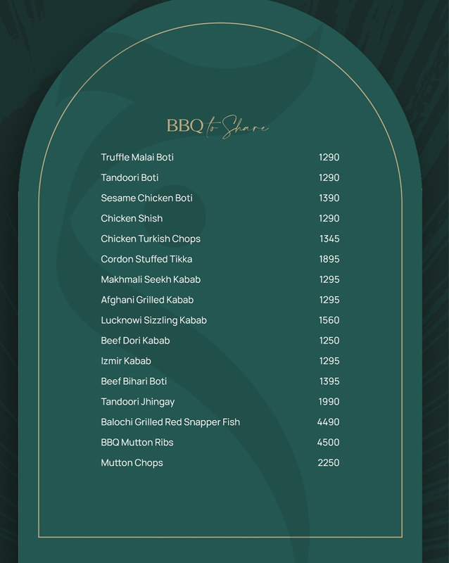 Mizaaj Restaurant menu