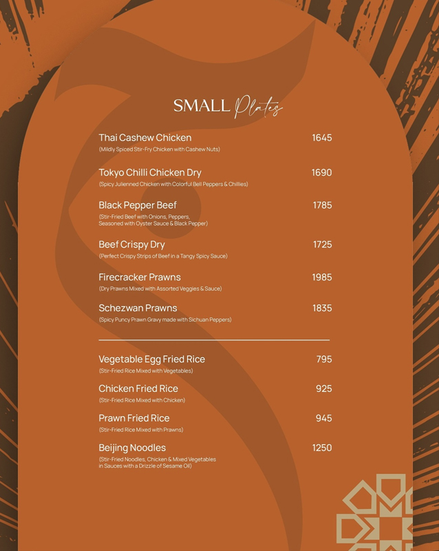 Mizaaj Restaurant menu