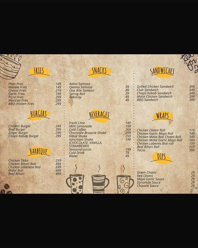 SocieTea menu