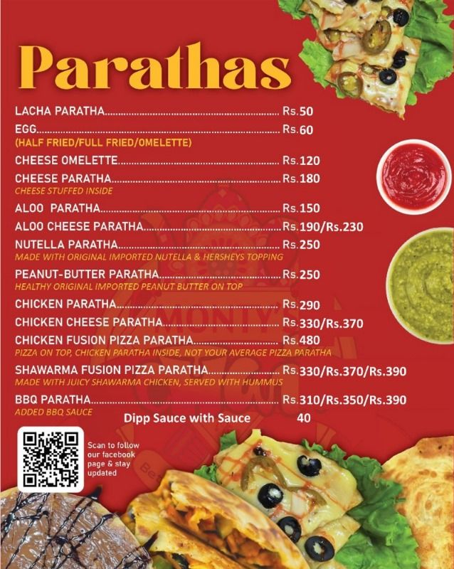 Monty's Shawarma menu
