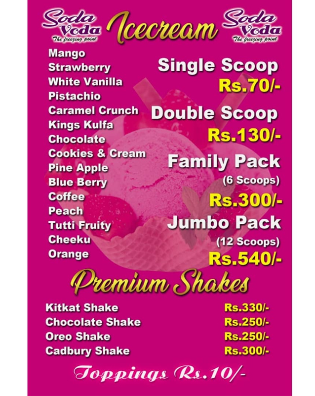 Soda Voda menu
