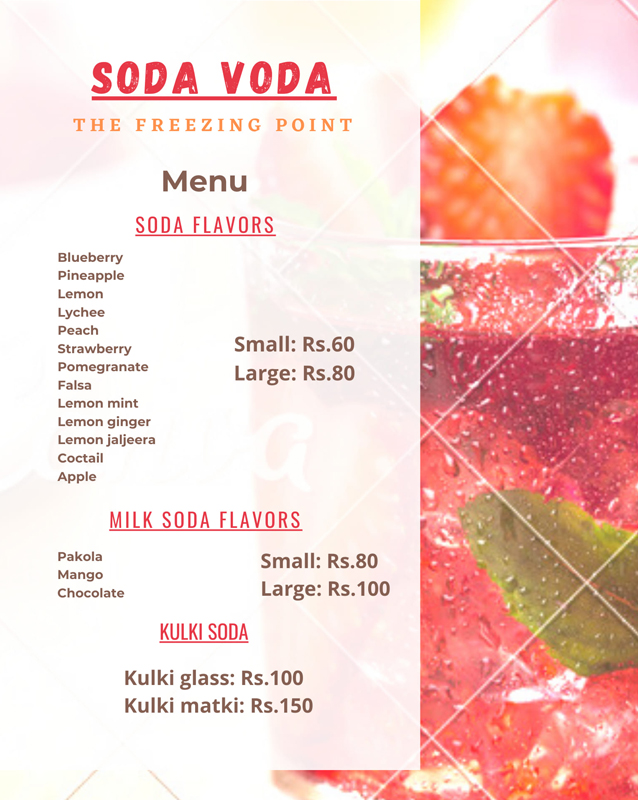 Soda Voda menu