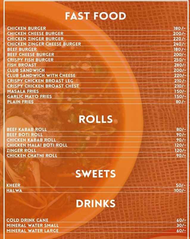 Sohail Foods menu