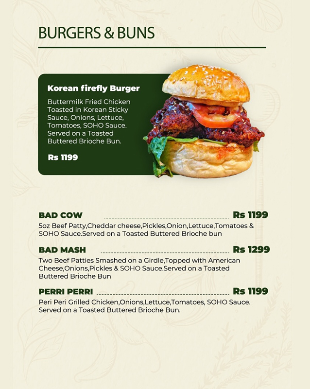Soho Cafe & Grill  menu
