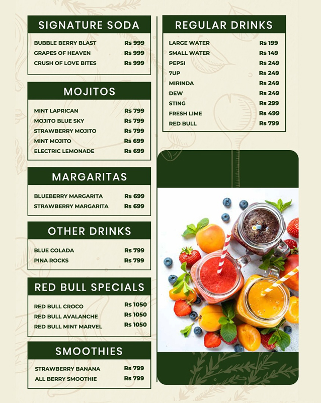 Soho Cafe & Grill  menu