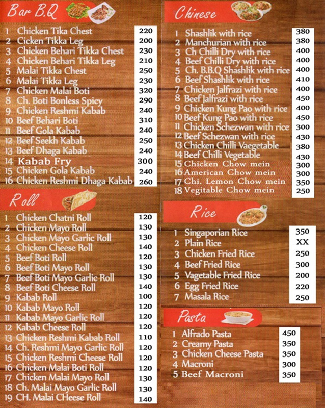 Mr Kami menu
