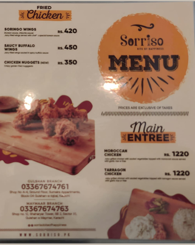 Sorriso menu