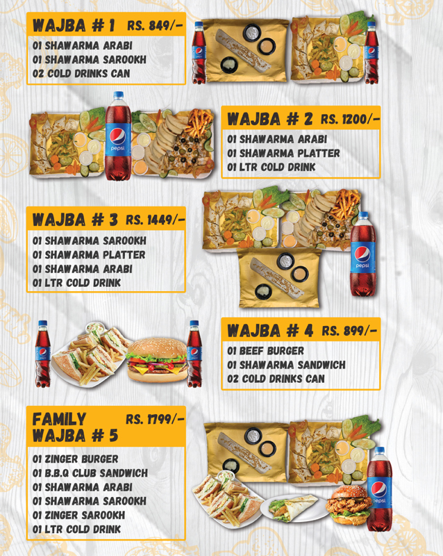 MR. ARAB menu