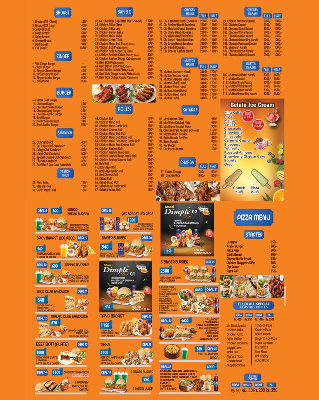 Mr.Shezi Restaurant menu
