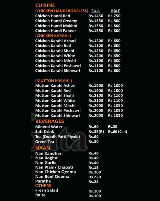 MrChatpata menu