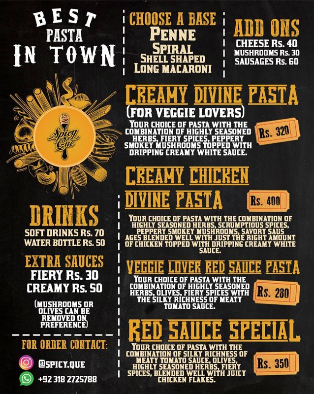SpicyQue menu