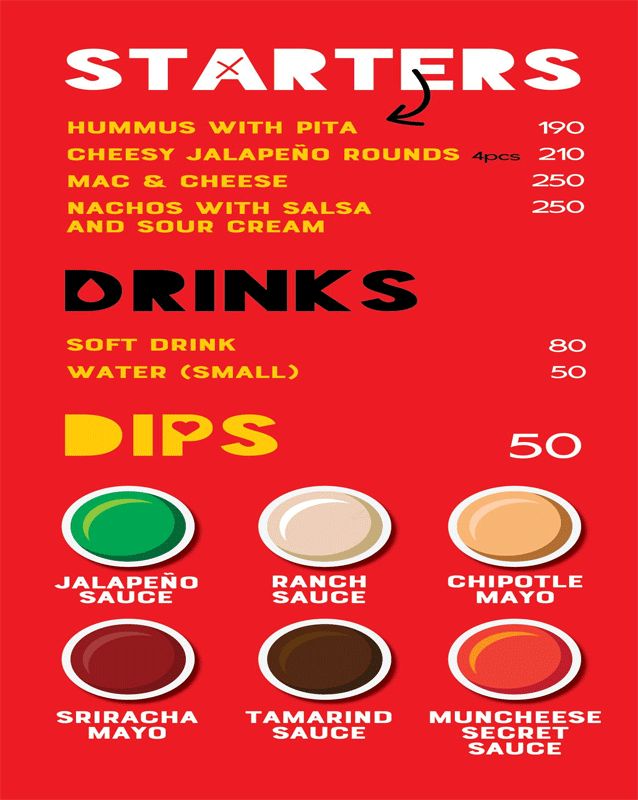 Muncheese Karachi menu