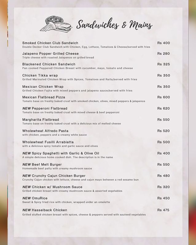 MusiCafe menu
