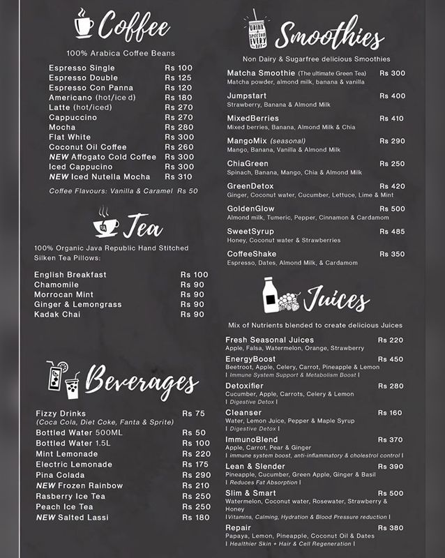 MusiCafe menu