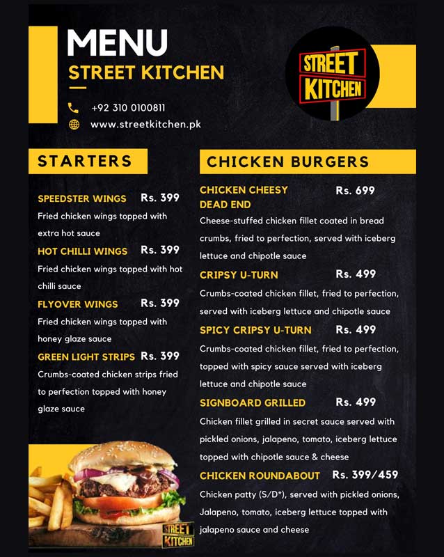 Street Kitchen menu