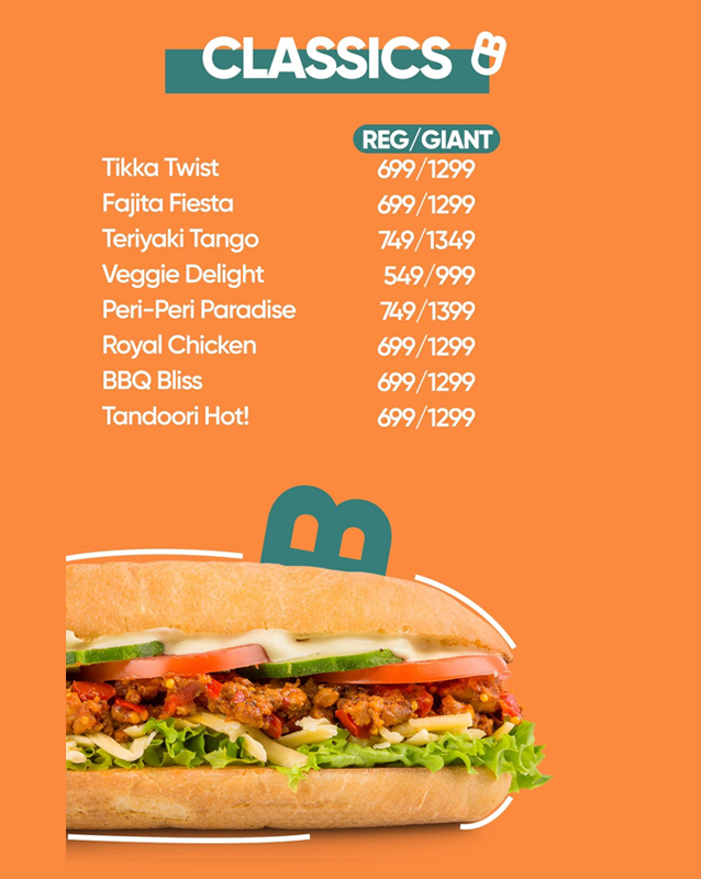 Sub Deli menu