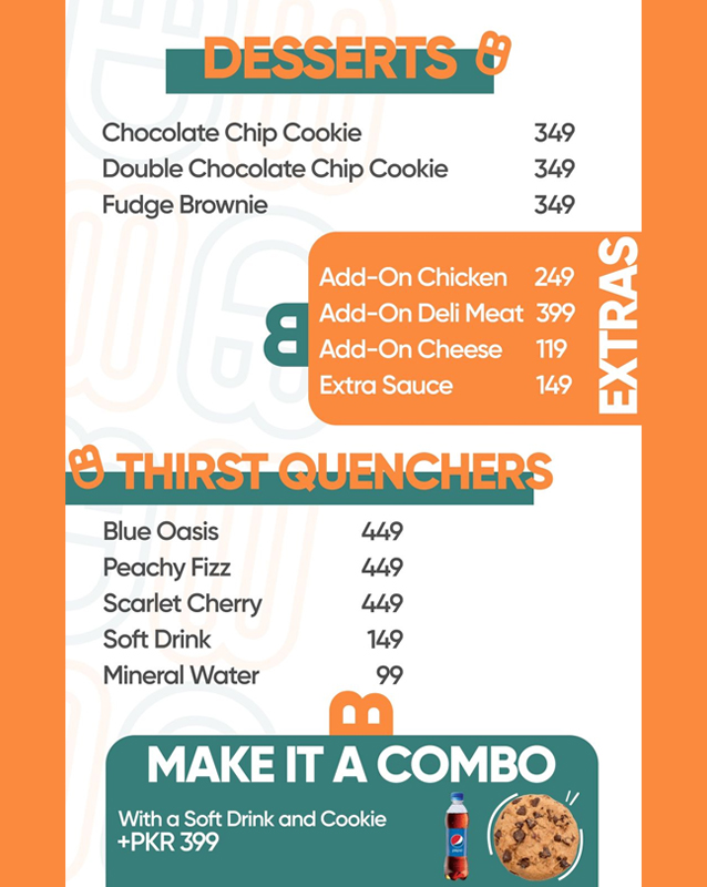 Sub Deli menu