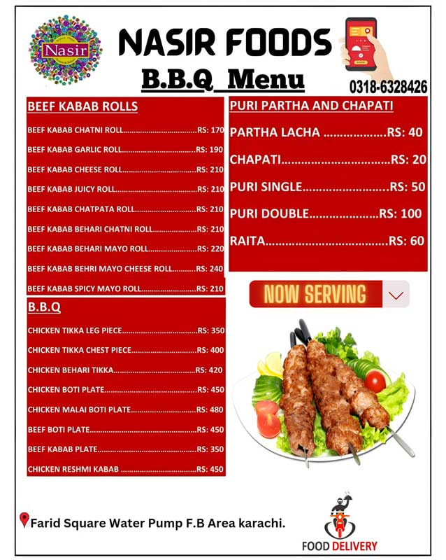 Nasir Sweets & Bakers menu