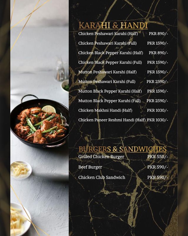 Nawaab Saab Restaurant menu