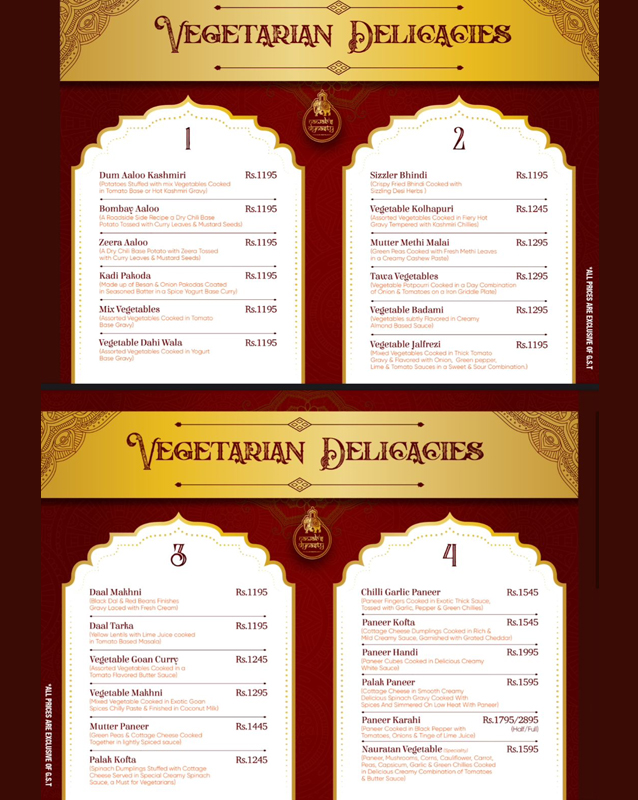 Nawab's Dynasty Restaurant menu
