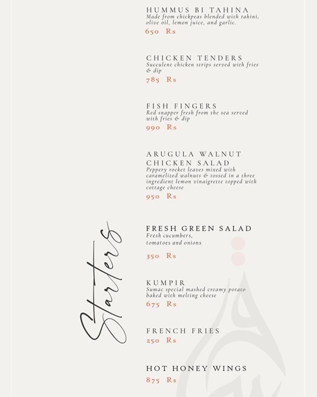 Sumac menu