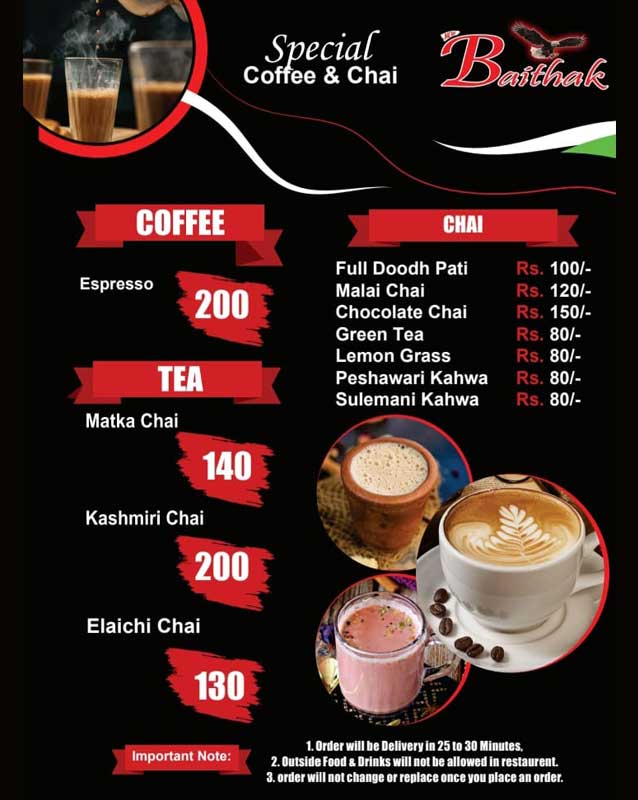 New Baithak menu