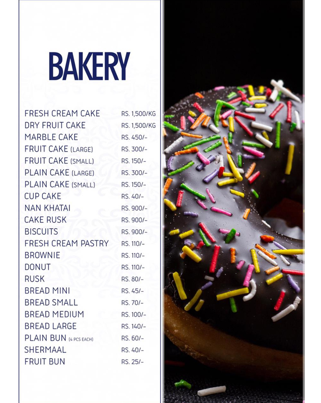 New Dilpasand Sweets menu