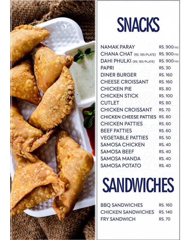 New Dilpasand Sweets menu