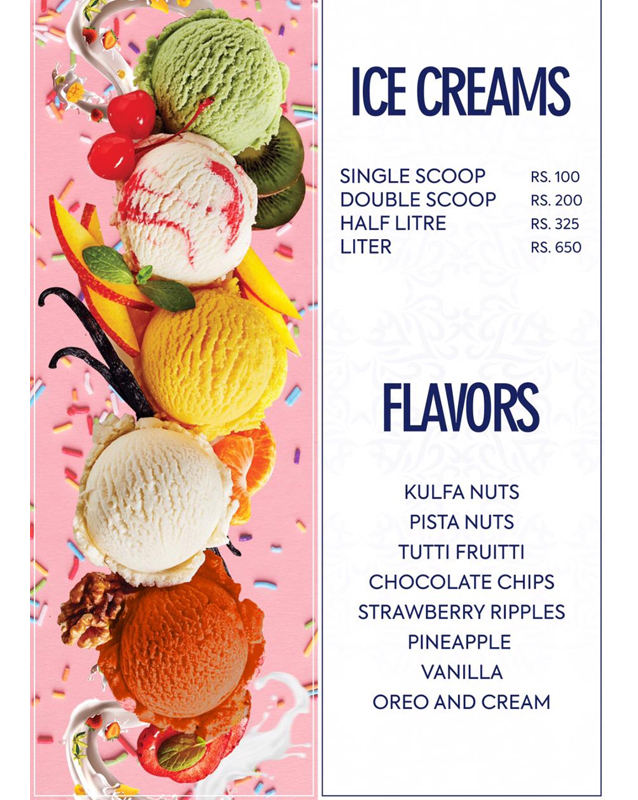 New Dilpasand Sweets menu