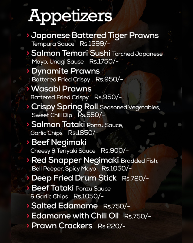 Sushi Empire menu