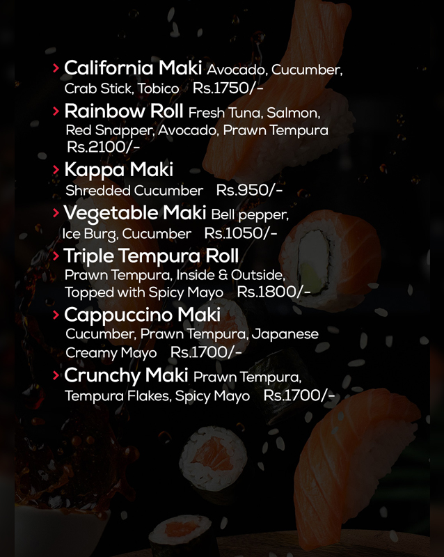 Sushi Empire menu