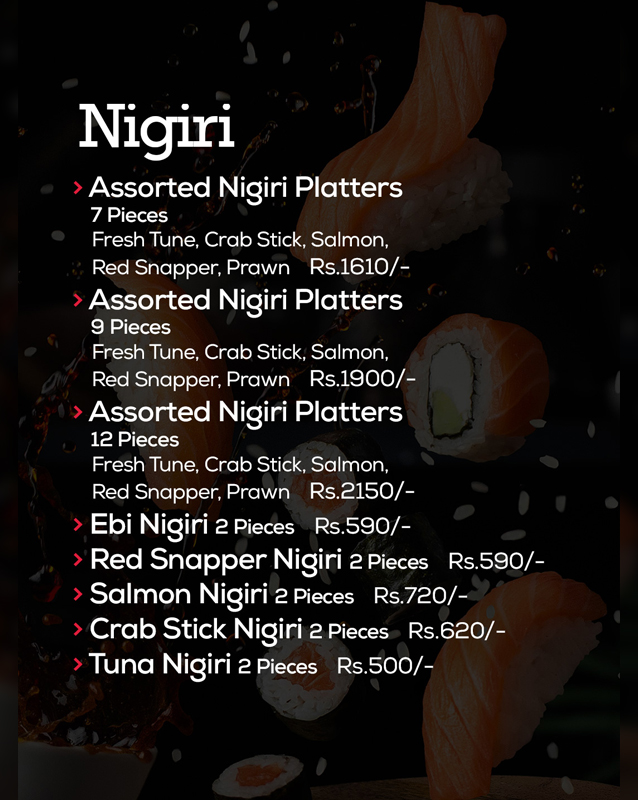Sushi Empire menu