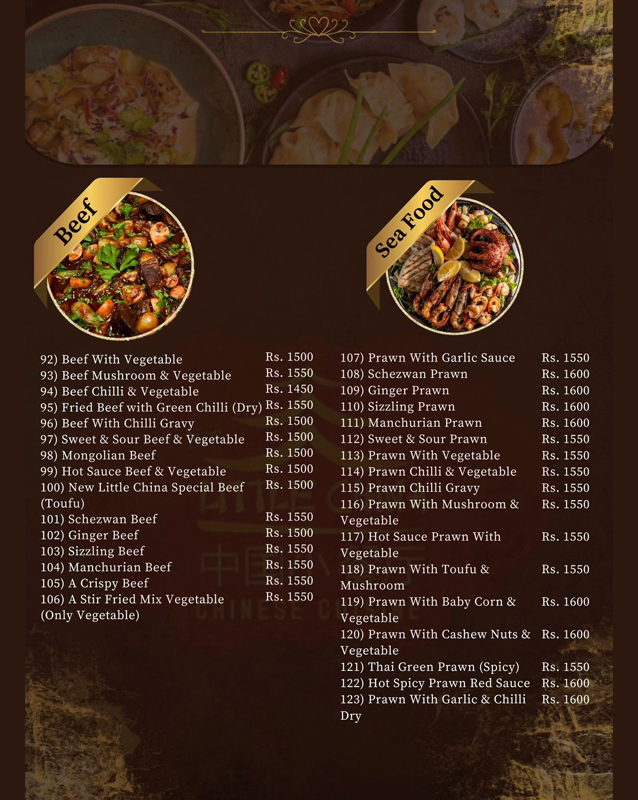 New Little China menu