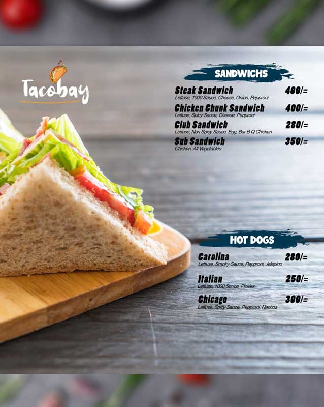 Tacobay menu