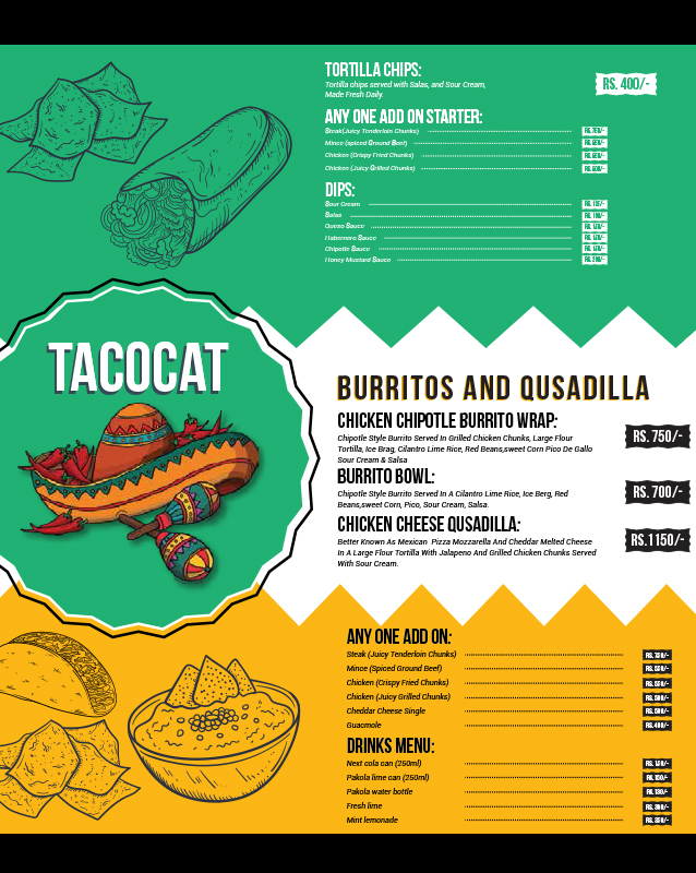 Tacocat menu