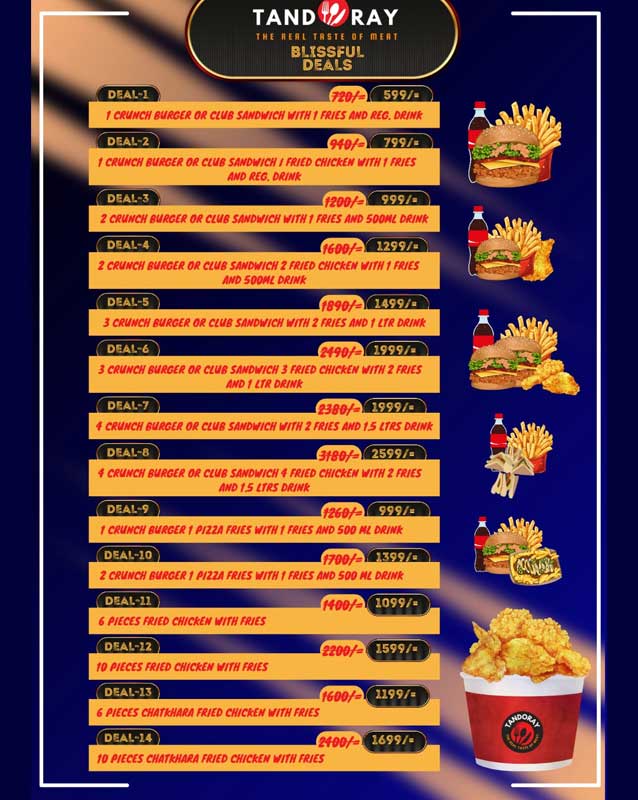 Tandooray menu
