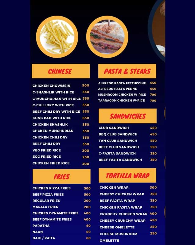 Tandooray menu
