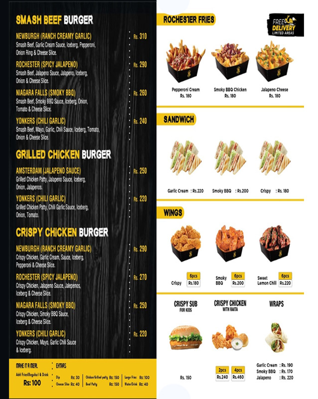 New York Burger menu
