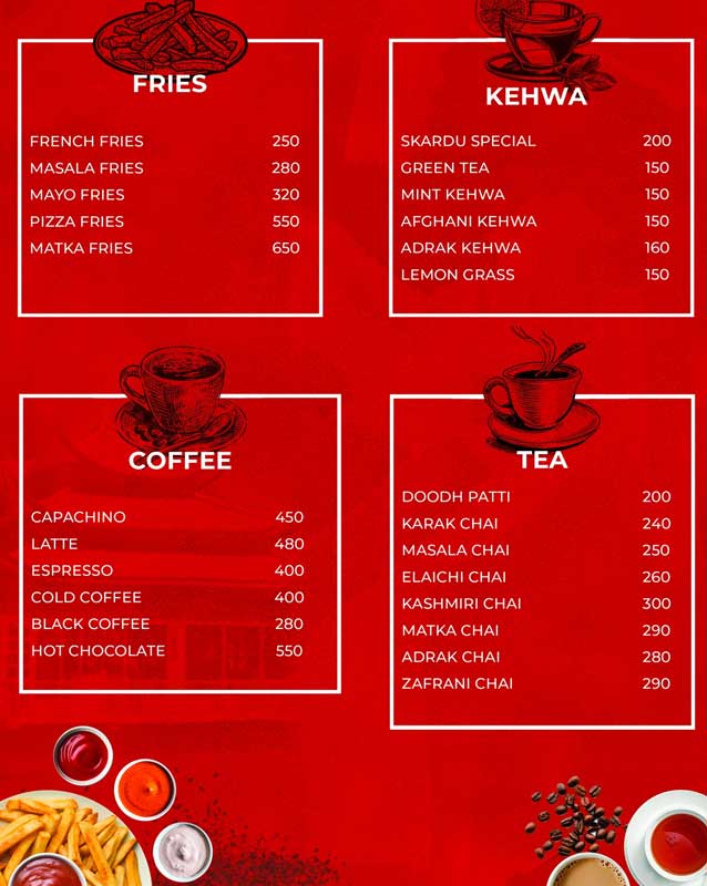 Taste of Skardu menu