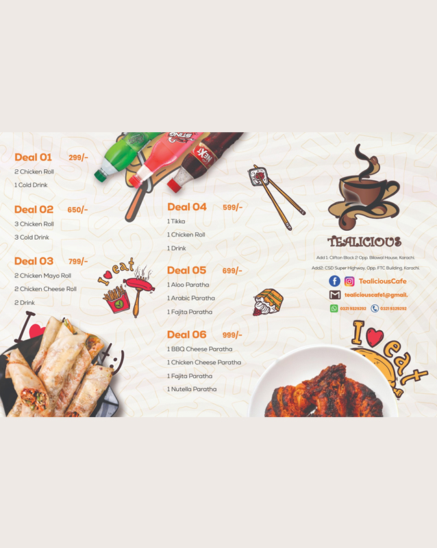 Tealicious Cafe menu
