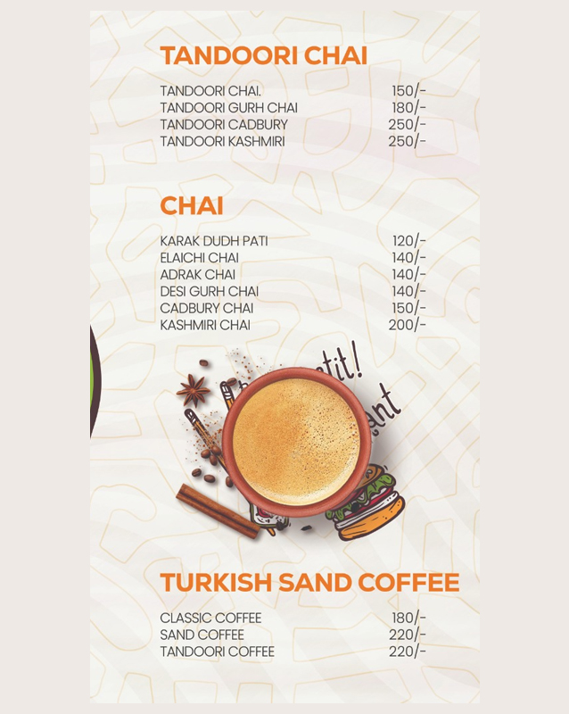 Tealicious Cafe menu