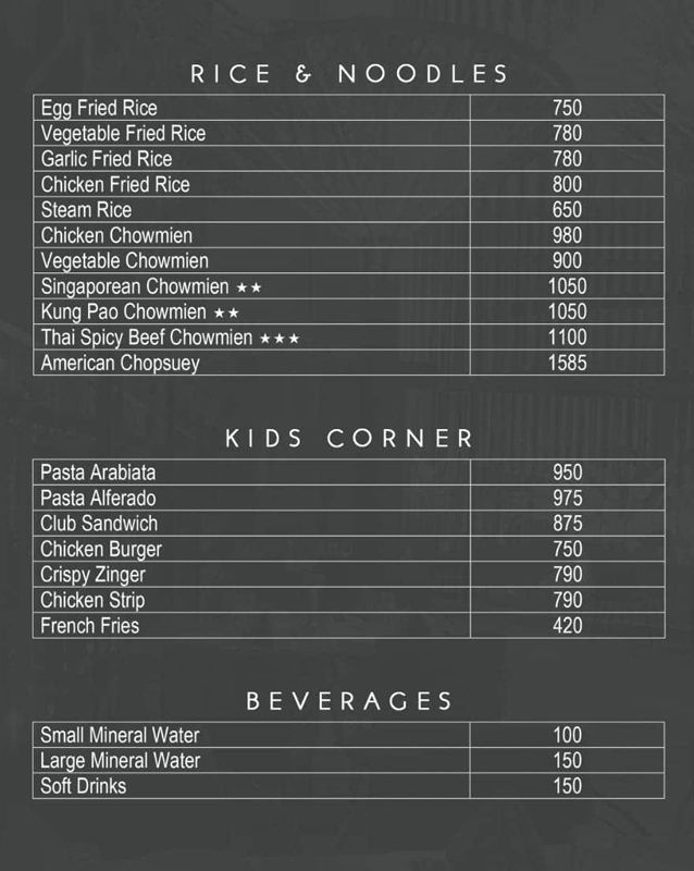Tempura menu