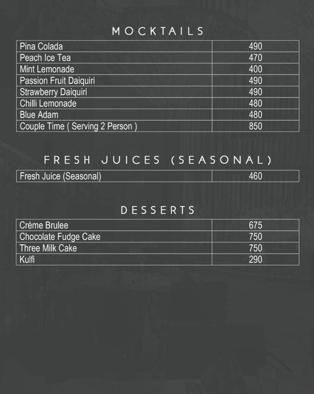 Tempura menu