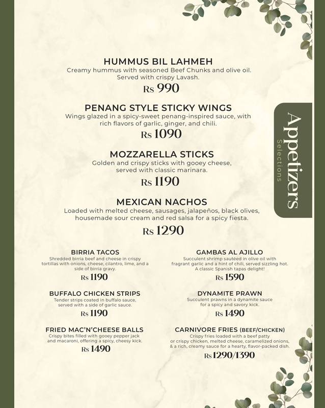 Terraza  menu