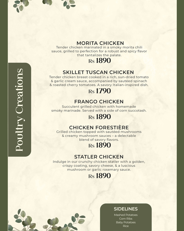 Terraza  menu