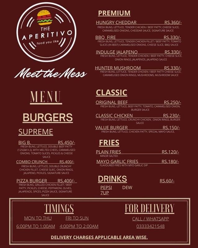 The Aperitivo menu