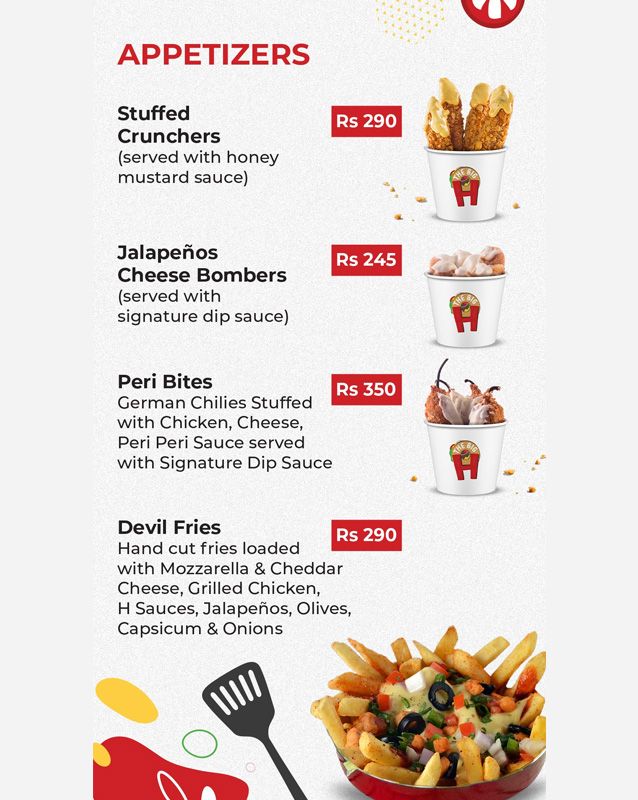The Big H menu