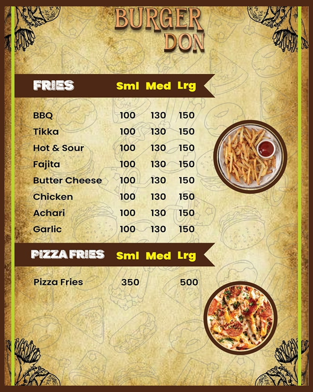 The Burger Don  menu