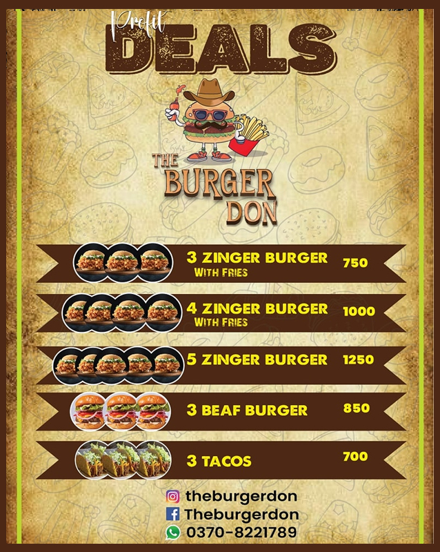 The Burger Don  menu